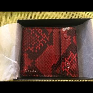 Paul Smith Snakeskin Imprinted Leather Wallet NWT